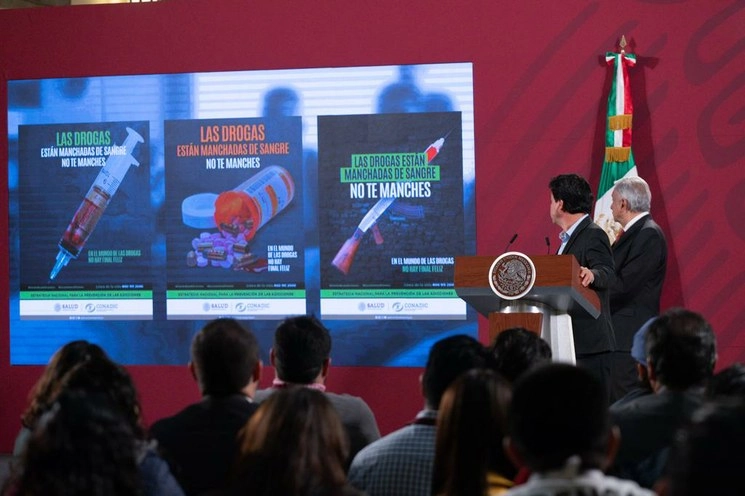 El gobierno federal presentó la segunda etapa de la campaña contra las drogas con testimonios sobre sus efectos. Foto Pablo Ramos