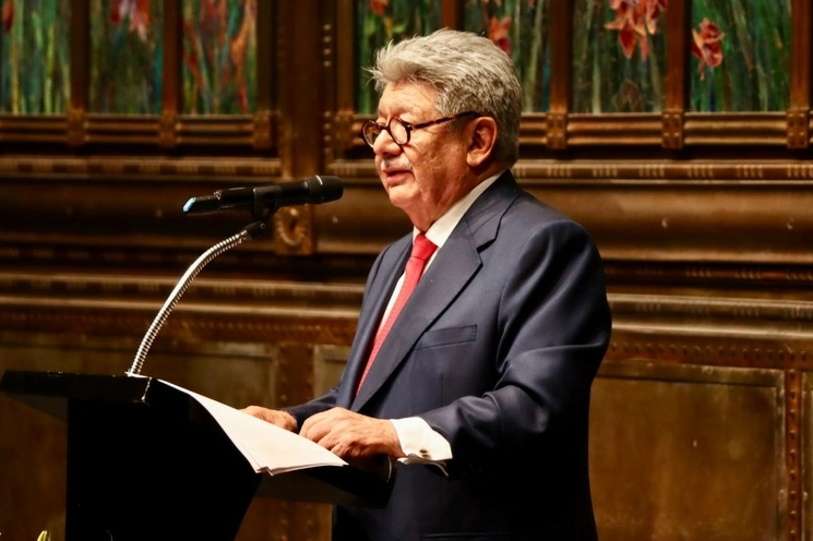 Plácido Morales, magistrado presidente del TFCA, en el Palacio de Bellas Artes, durante el 199 aniversario de la federación de Chiapas. Foto ‘La Jornada’