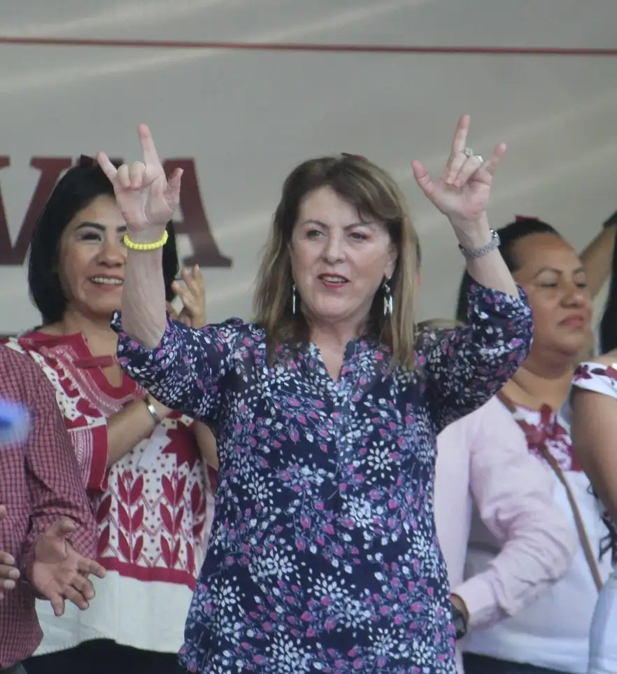 La abanderada de Morena, Margarita González Saravia, respondió que “vamos hacer un proceso de transformación en la fiscalía lo hemos comentado”, el 4 de junio de 2024. Foto Rubicela Morelos 