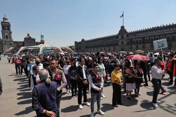 Durante el primer simulacro nacional, realizado el 19 de abril de este año. Foto Marco Peláez 