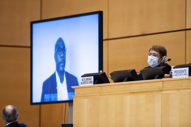 Philonise Floyd, hermano de George Floyd, pidió mediante video, que la ONU ponga en marcha una "comisión independiente" sobre el suceso. Foto Ap 