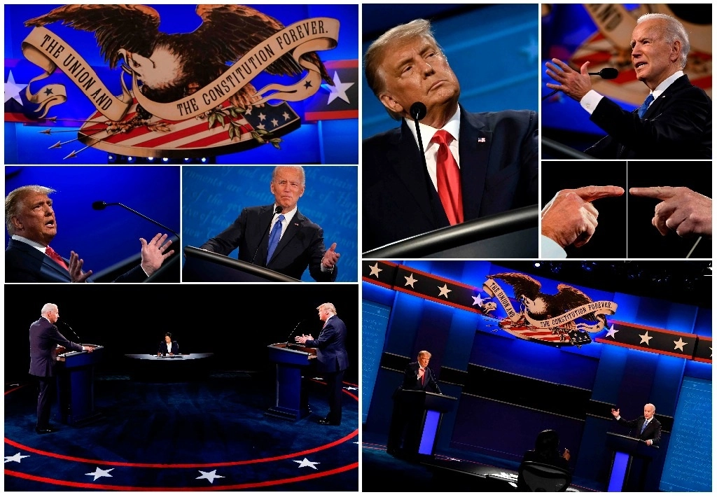 Joe Biden y Donald Trump en imágenes del debate. Foto Afp