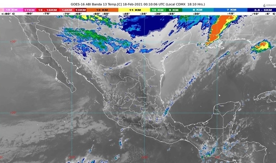 Se espera evento de Norte muy fuerte en el litoral de Tamaulipas y Veracruz. Imagen cortesía Conagua Clima