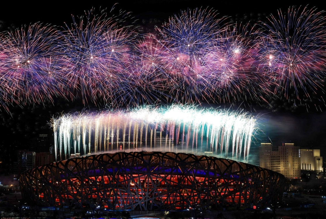 Ceremonia de clausura de los Juegos Olímpicos de Invierno de Beijing 2022, en el Estadio Nacional, conocido como Nido de Pájaro, en Beijing, el 20 de febrero de 2022. Foto Afp
