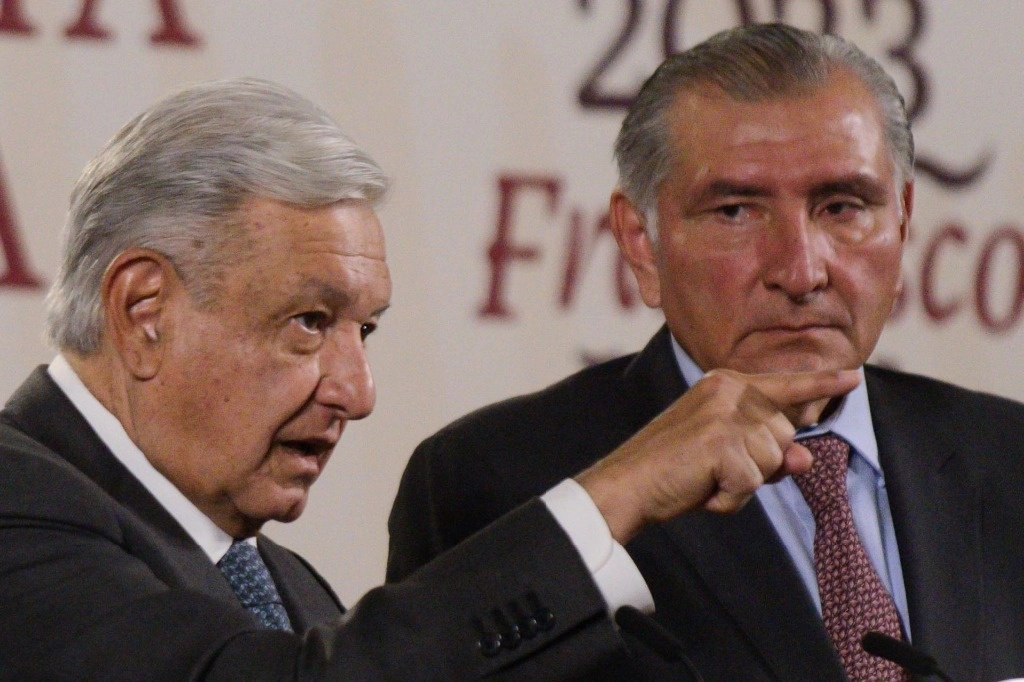 El presidente López Obrador y el entonces secretario de Gobernación, Adán Augusto López. Foto Cuartoscuro / Archivo 