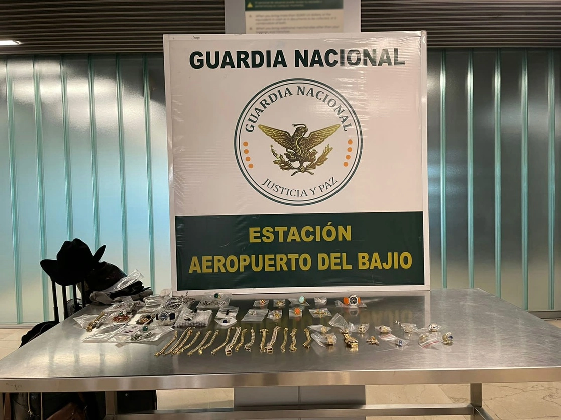 Joyería decomisada por elementos de la GN y ANAM. Foto Guardia Nacional 