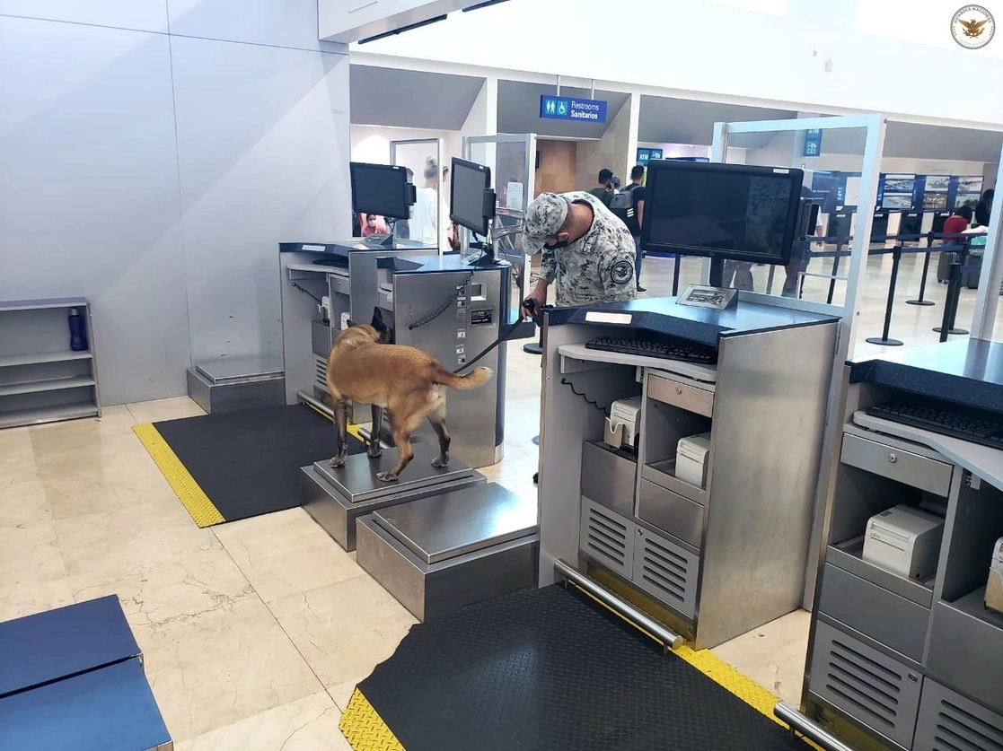 Operativo de elementos de la Guardia Nacional en un aeropuerto del país. Foto Twitter @GN_MEXICO_