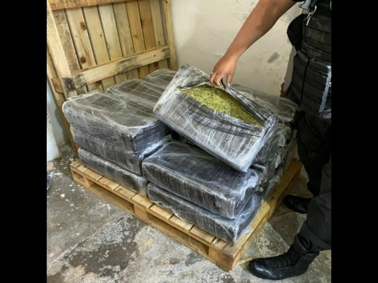 Los 580 kilogramos de marihuana fueron localizados en un domicilio ubicado en la colonia San Lorenzo, en el municipio de Tlalnepantla. Foto cortesía FGJEM