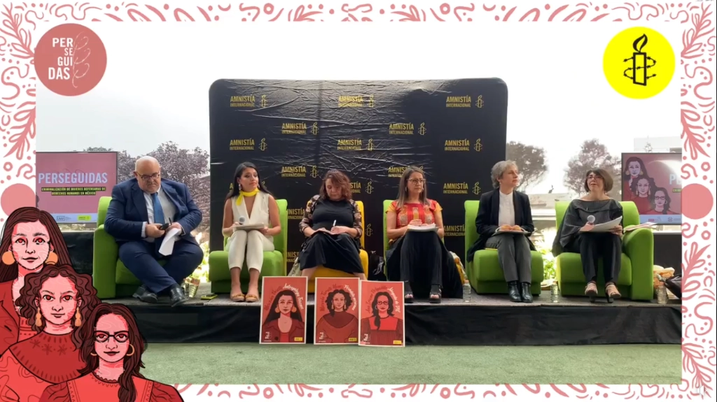 Defensoras de DH presentaron el informe "Perseguidas:Criminalización de mujeres defensoras". Imagen tomada de la transmisión en vivo del evento