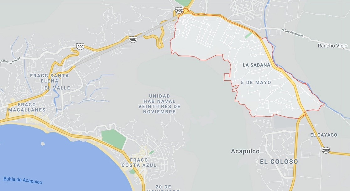 Un ataque armado ocurrido la noche del viernes a un palenque clandestino, ubicado en un domicilio en la colonia Sabana, en la periferia del puerto, dejó como saldo un hombre muerto y varias personas heridas, entre ellas una mujer embarazada. Captura de imagen tomada de Google Maps