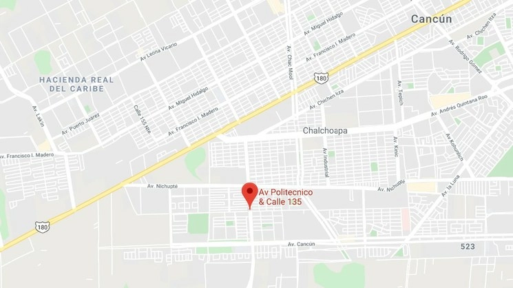 Elementos de la policía hallaron restos humanos mientras realizaban recorridos de rutina en Cancún, Quintana Roo. Captura de imagen de Google Maps