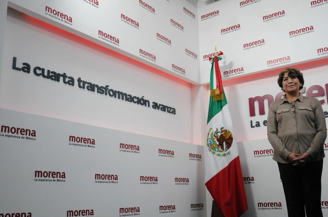  Delfina Gómez Álvarez fue presentada hoy ante la prensa como “precandidata única” de Morena al gobierno del Estado de México. Foto Cuartoscuro