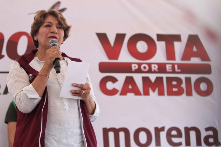 Delfina Gómez, candidata a la gubernatura de Edomex por la coalición Juntos Hacemos Historia en Edomex. Foto Cuartoscuro / Archivo
