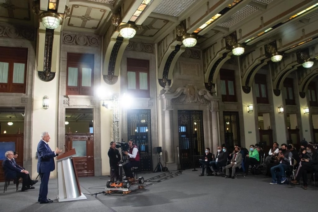 El presidente Andrés Manuel López Obrador durante su conferencia matutina desde Palacio Nacional, en la Ciudad de México, el 13 de septiembre de 2022. Foto cortesía Presidencia