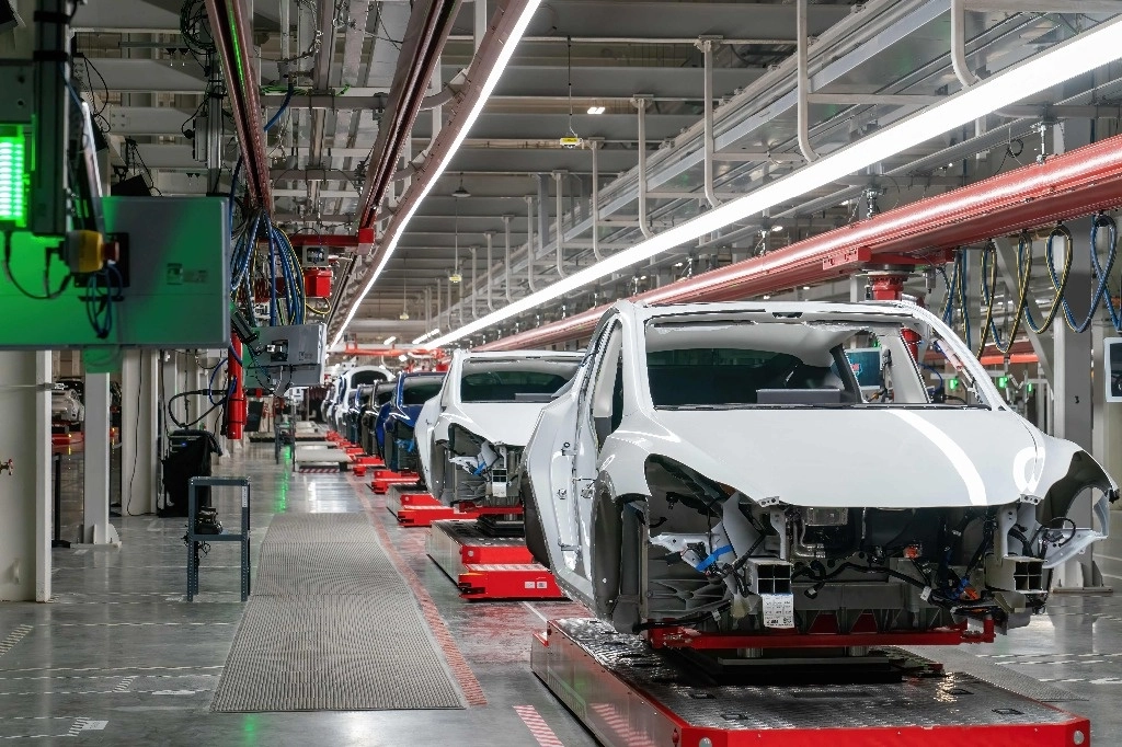 Aspecto de una fábrica de Tesla en Texas. Foto Afp.