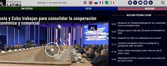 En el canal de la red social de YouTube que utilizaba Prensa Latina, aparece ahora una empresa estadunidense denominada MicroStrategy. Foto X @PrensaLatina_cu