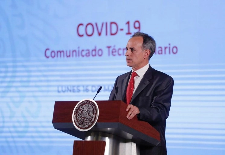 El subsecretario de Prevención y Promoción de la Salud, Hugo López-Gatell durante conferencia de prensa en Palacio Nacional. Foto Cristina Rodríguez