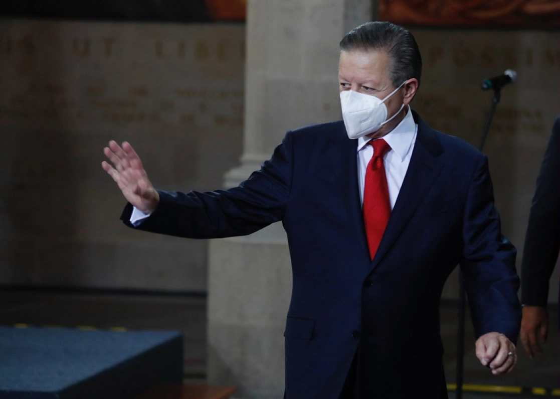 Arturo Zaldívar, ministro presidente de la Suprema Corte de Justicia de la Nación, ayer en conferencia de prensa. Foto Cristina Rodríguez