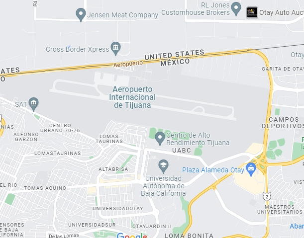 Un grupo de deportistas colombianos de fueron detenidos en el Aeropuerto de Tijuana de manera injusta, denunciaron. Foto Google Maps