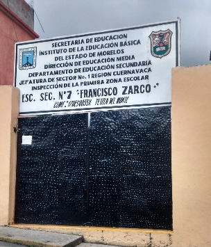 La escuela secundaria  “Francisco Zarco” número 7 de Tetela del Monte de Cuernavaca. Foto tomada de Google maps