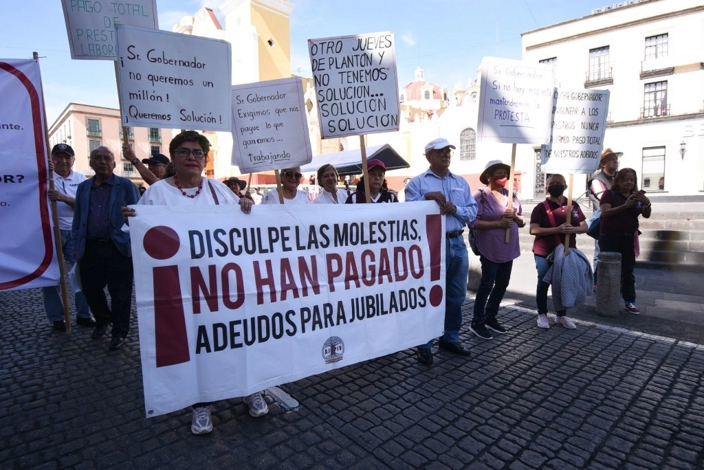 Protesta de jubilados en Xalapa en noviembre de 2022. Foto Cuartoscuro