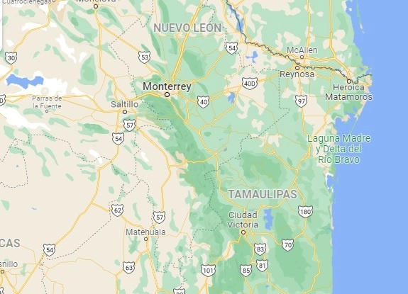 Colectivos denunciaron que en la carretera Monterrey-Nuevo Laredo han aumentado las desapariciones. Foto Google Maps