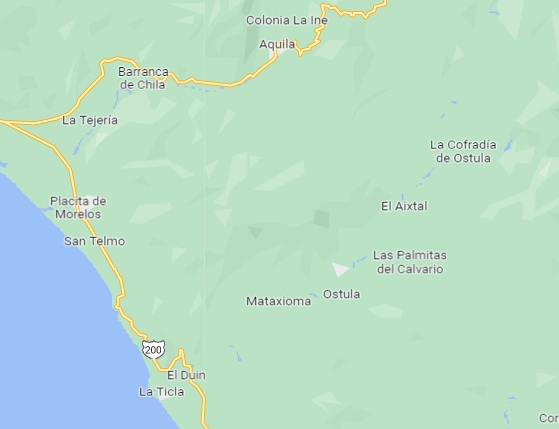 Tres comuneros de la localidad de Ostula, Michoacán, fueron retenidos presuntamente por integrantes del CJNG. Foto Google Maps