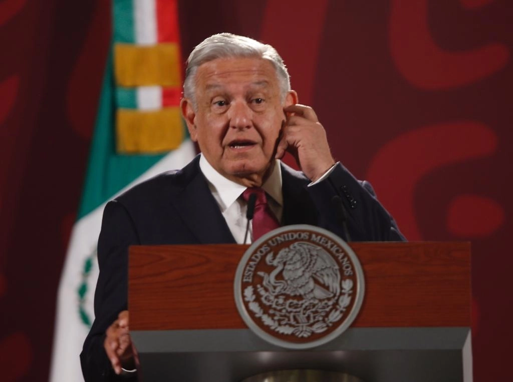 El presidente Andrés Manuel López Obrador durante la conferencia de prensa matutina en Palacio Nacional. Foto Guillermo Sologuren