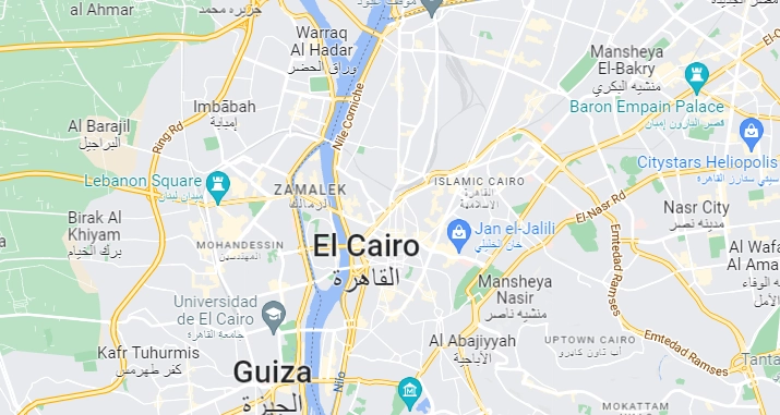Al menos 27 personas resultaron lesionadas al desplomarse unas gradas en un partido de basquetbol en El Cairo. Foto Google Maps