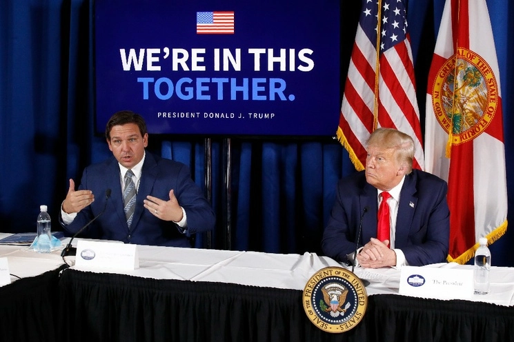 Ron DeSantis y Donald Trump en imagen de 2020. Foto Ap
