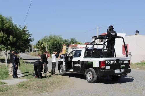 La policía estatal de Colima durante un operativo de seguridad. Foto Facebook @SSPColima
