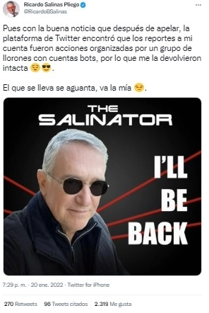 Captura de pantalla de la publicación.