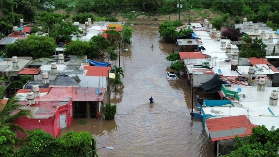 Aspectos de una de las colonias afectadas. Foto cortesía ayuntamiento de Manzanillo
