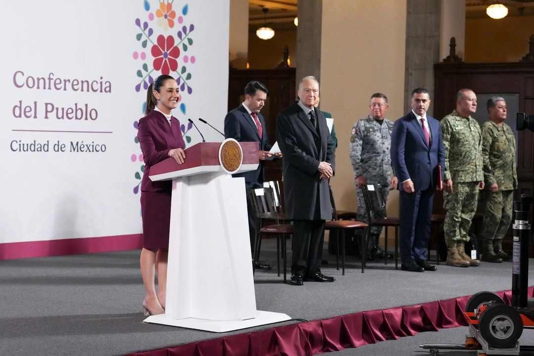 La presidenta de México, Claudia Sheinbaum Pardo, durante su conferencia matutina en Palacio Nacional, en la Ciudad de México, el 24 de junio de 2025. 