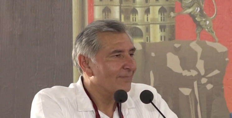 El secretario de gobernación, Adán Augusto López en un evento en Chiapas. Foto de su cuenta de twitter.