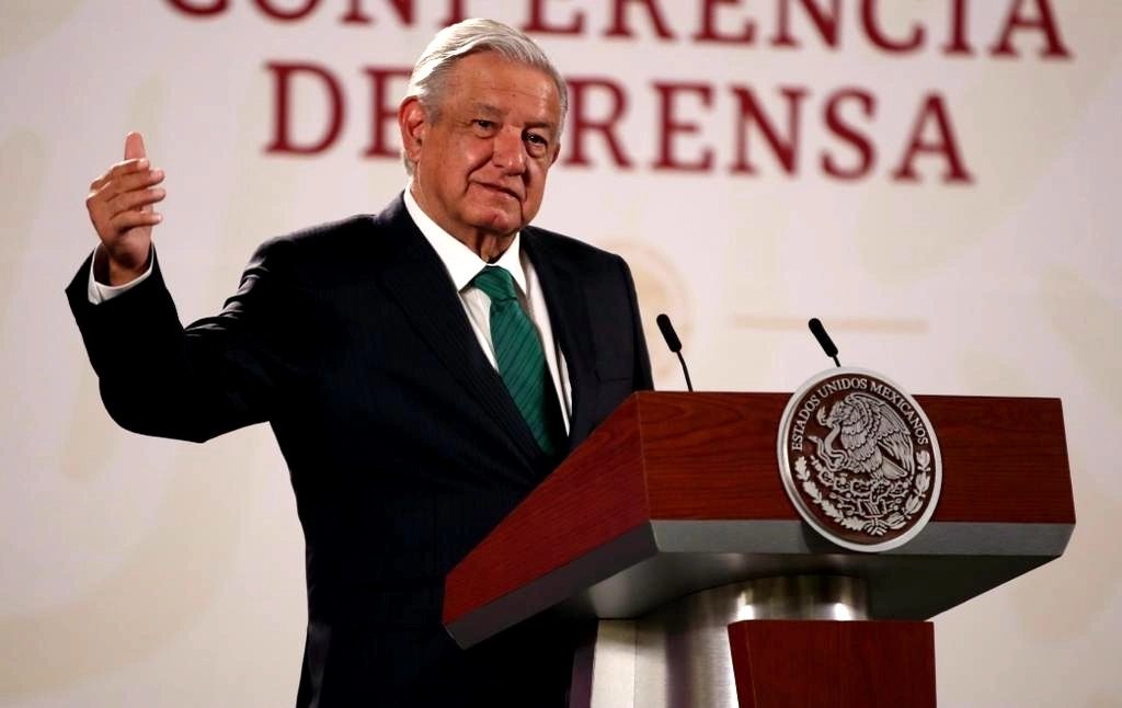  El presidente de México, Andrés Manuel López Obrador, durante su conferencia matutina en Palacio Nacional en la Ciudad de México, el 26 de mayo de 2022. Foto José Antonio López