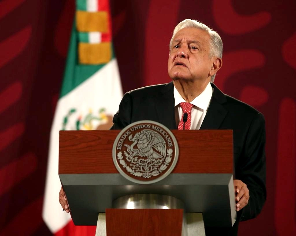 El presidente de México, Andrés Manuel López Obrador, durante su conferencia matutina en Palacio Nacional, en la Ciudad de México, el 8 de junio de 2022. Foto José Antonio López