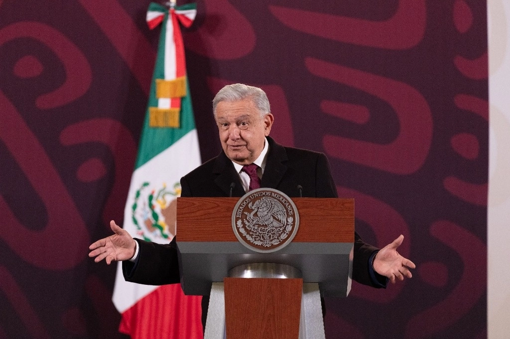 El presidente Andrés Manuel López Obrador durante su conferencia en Palacio Nacional, el 29 de enero de 2024. Foto Pablo Ramos