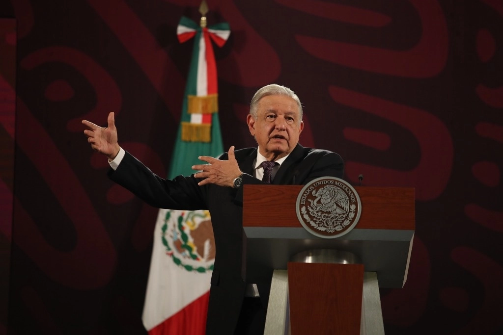 El presidente Andrés Manuel López Obrador durante su  conferencia matutina en Palacio Nacional, en la Ciudad de México, el 26 de julio de 2024. Foto Yazmín Ortega Cortés