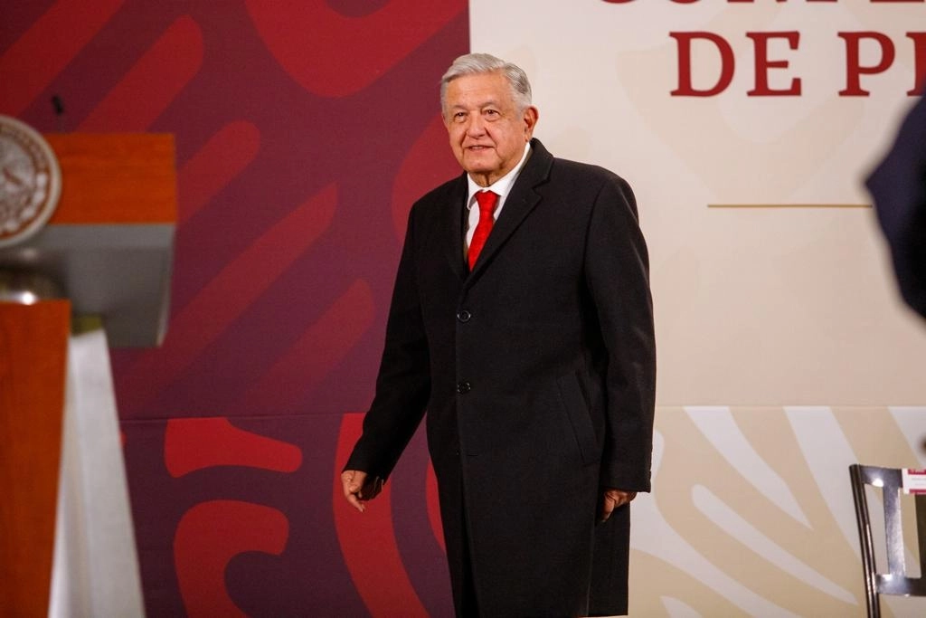 El presidente de México, Andrés Manuel López Obrador, durante su conferencia matutina en Palacio Nacional, en la Ciudad de México, el 6 de febrero de 2023. Foto Pablo Ramos