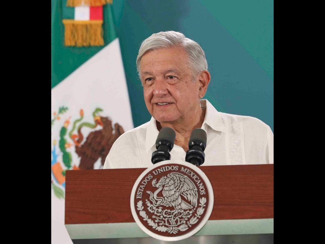 El presidente López Obrador, desde Villahermosa, Tabasco, donde ofreció este viernes su conferencia de prensa. Foto cortesía Presidencia