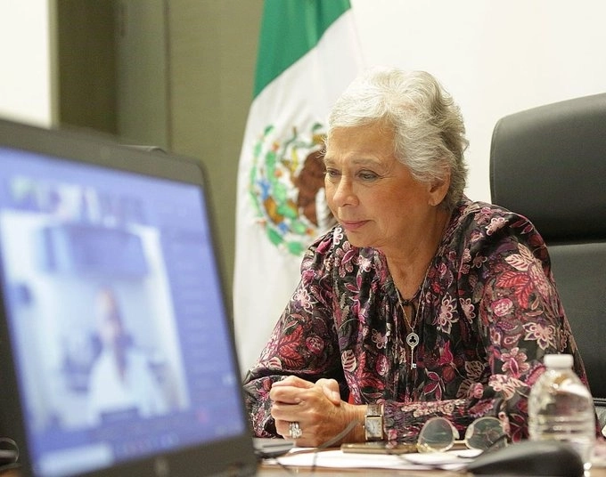 La titular de Segob, Olga Sánchez Cordero reiteró que hay condiciones para que la jornada electora. Foto Cortesía Segob