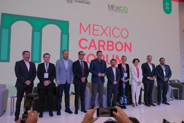 Participantes en la inauguración del México Carbón Forum, organizado por la Bolsa Mexicana de Valores. Foto cortesía de la BMV