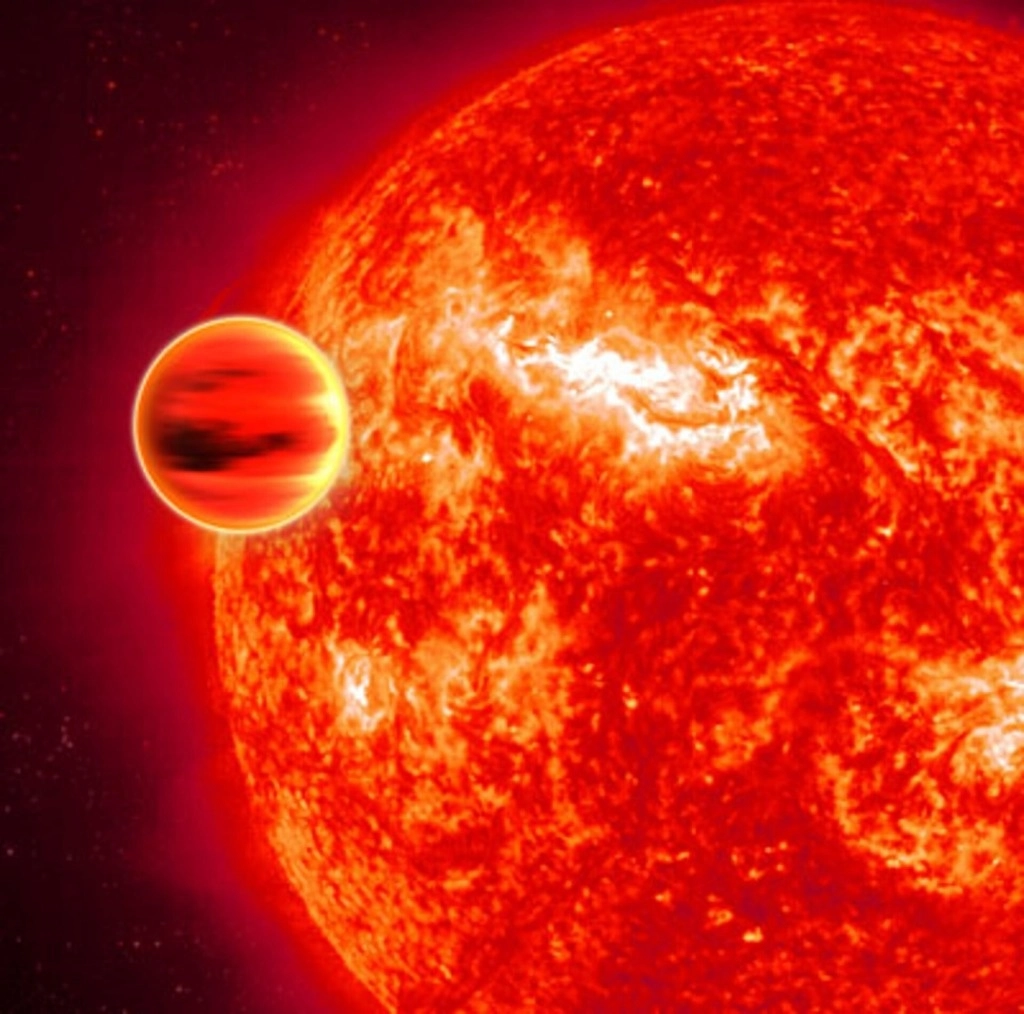 El planeta HD 189733 b, gigante gaseoso de tamaño similar al de Júpiter, localizado a 64 años luz de la Tierra. Foto European Space Agency  
