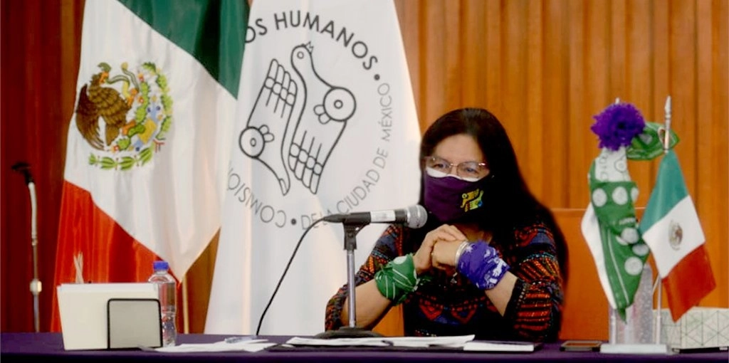 La 'ombusperson' capitalina, Nashieli Ramírez Hernández, el 6 de abril de 2021. Foto tomada del Twitter de @CDHCMX 