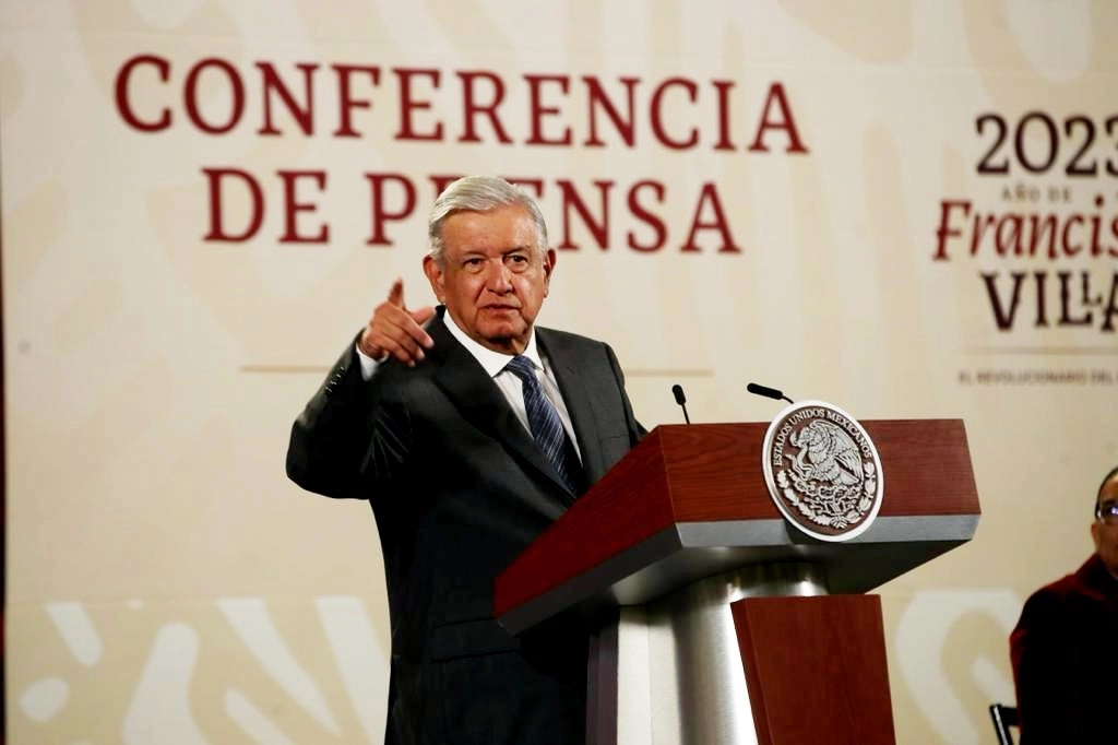 El presidente de México, Andrés Manuel López Obrador, durante su conferencia matutina en Palacio Nacional, en la Ciudad de México, el 26 de enero de 2023. Foto Yazmín Ortega Cortés