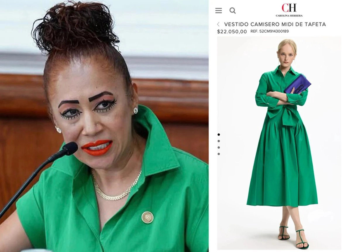 Bolsas y pañuelos de seda de marcas de lujo como Louis Vuitton y Gucci, además de artículos de Chanel, cuyos costos superan la dieta mensual de 52 mil pesos, son la constante entre las diputadas de la CDMX. En la imagen, Rebeca Peralta León, representante de Iztapalapa por el Partido Verde, con un vestido Carolina Herrera de 22 mil pesos.