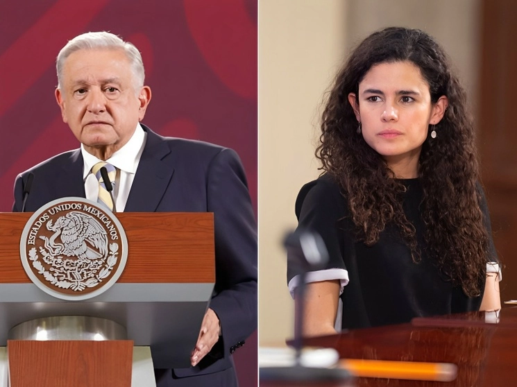 El presidente López Obrador y Luisa María Alcalde, recién designada para estar al frente de la Secretaría de Gobernación. Foto Pablo Ramos y 'La Jornada' 