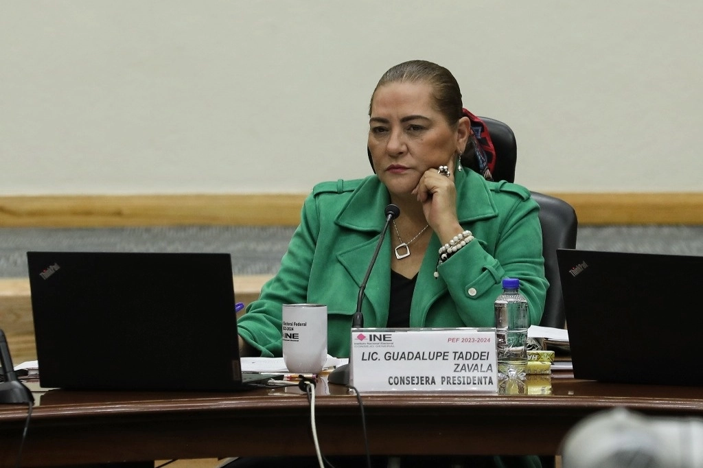 Sesión ordinaria del Consejo Nacional del INE, con la presencia de la presidenta Guadalupe Taddei, el 11 de enero del 2024. Foto Marco Peláez