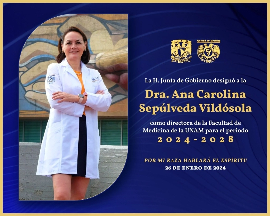 A través de sus redes sociales, la Facultad de Medicina de la UNAM dio a conocer la designación de su nueva directora. Foto tomada de X @FacMedicinaUNAM.